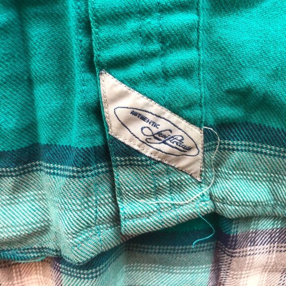 Levi's Mens Shirt Large Long Sleeve Plaid Button Up Classic Green Casual Y2K - Picture 12 of 16